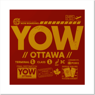 Vintage Ottawa YOW Airport Code Travel Day Retro Travel Tag Canada Posters and Art